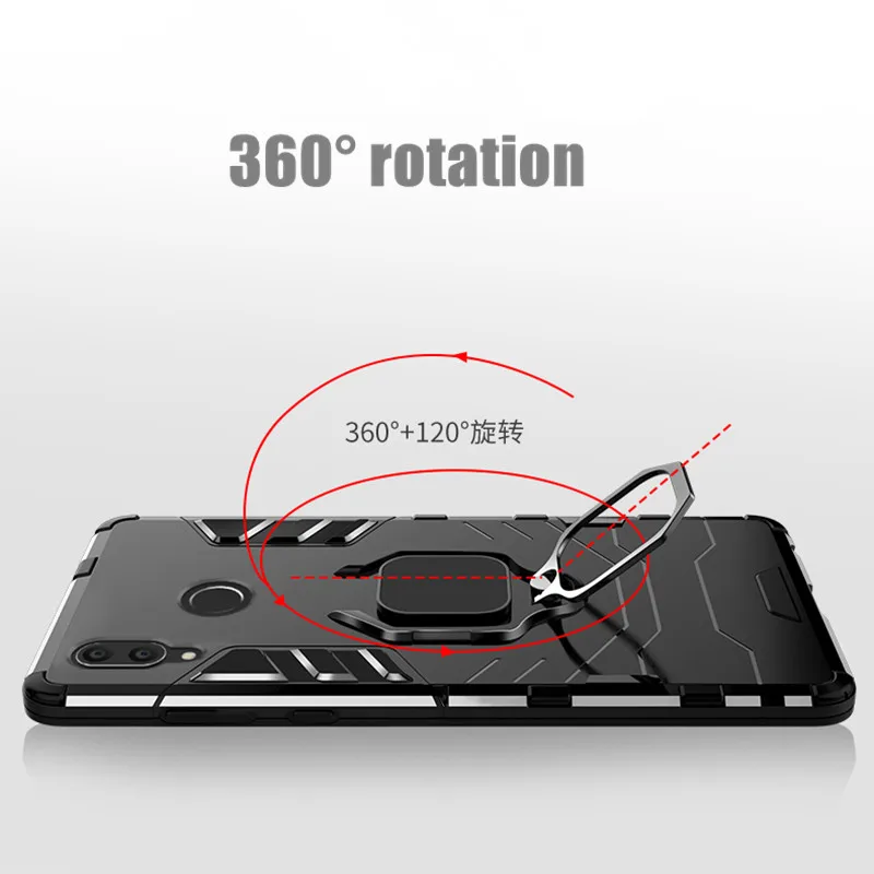 Защитный чехол для Xiaomi Redmi Note 7 ТПУ силикон ударопрочный жесткий PC задняя крышка Mi
