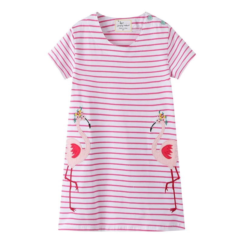 Jumping meters Princess Flamingo Dresses Baby cotton Clothing Summer Party dresses Costume fashion girls 2-7T Kids frock | Детская