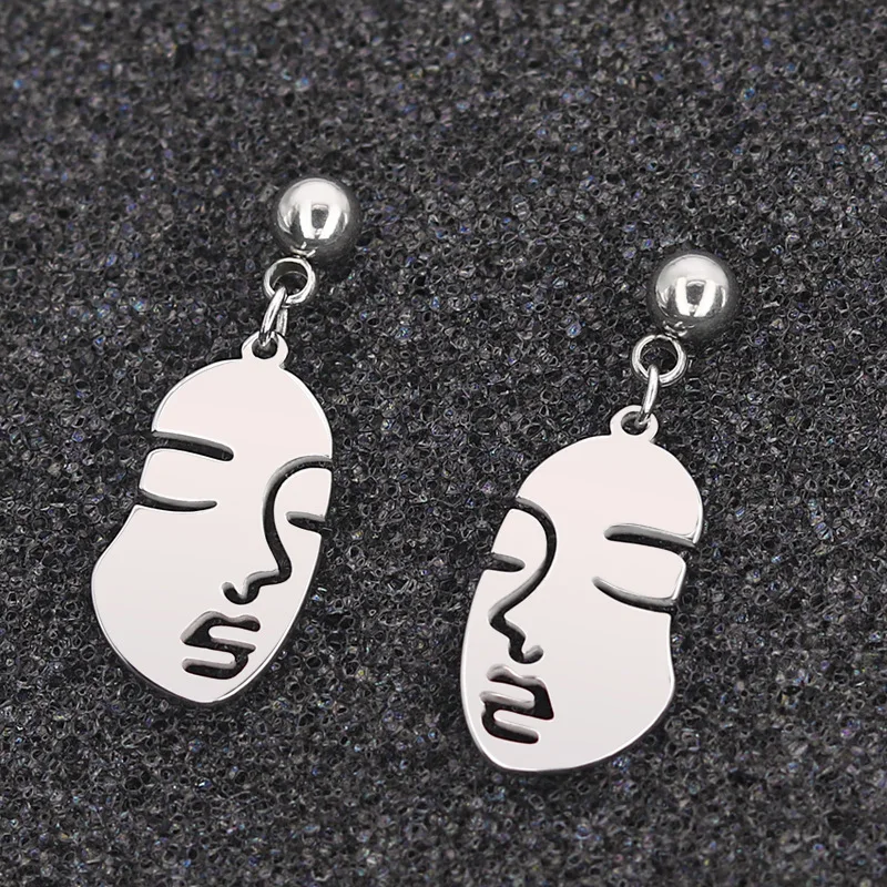 CHUKUI пользовательские Wacky абстрактный профиль человеческого лица серьги из