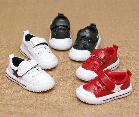 2016 Spring Children's sport shoes Leather Boys Girls leather Wholesale Baby fashion sneakers comfortable kids flats shoe | Детская