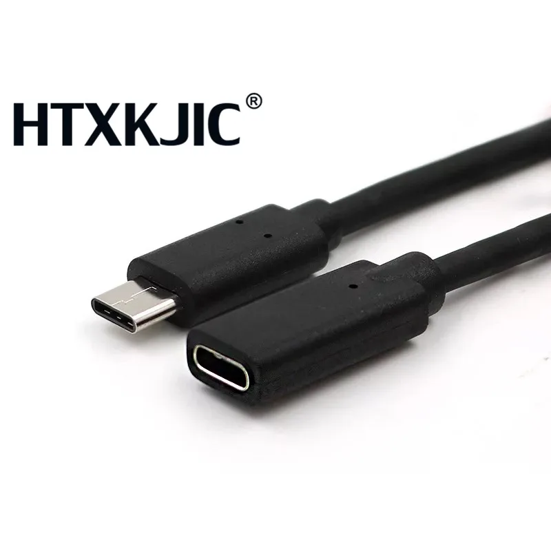 Черный Удлинительный кабель USB Type C 3 1 стандарт штекер гнездо удлинитель провода