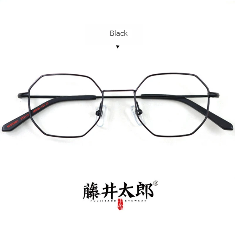 FT217935 Black TARO FUJII оправа для очков, очки для мужчин и женщин, винтажные компьютерные оптические прозрачные линзы, ретро очки, оправа для женщин FT217935 - Цвет оправы: FT217935 Black