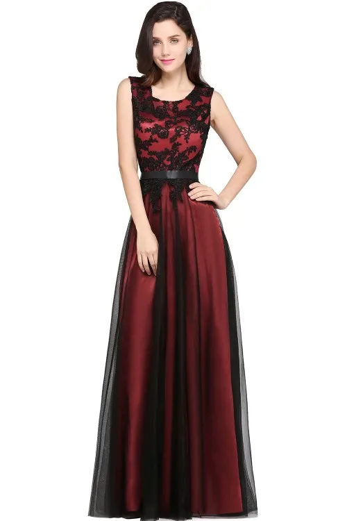 Vestido de Festa Longo настоящие фото кружевные аппликации недорогие вечерние платья длинное вечернее платье - Цвет: long burgundy