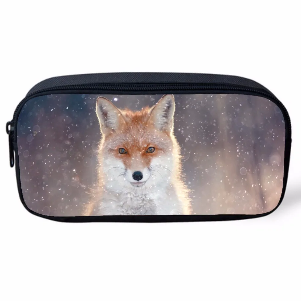 

Женская косметичка с 3D принтом лисы, разноцветный пенал для школьниц и мальчиков