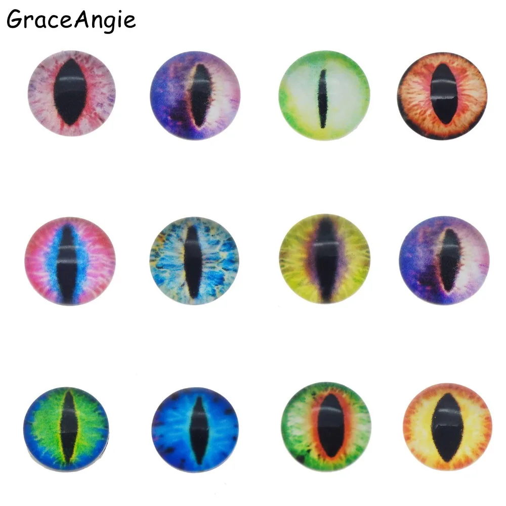 Разноцветные круглые стеклянные кошачьи глаза 10-50 шт