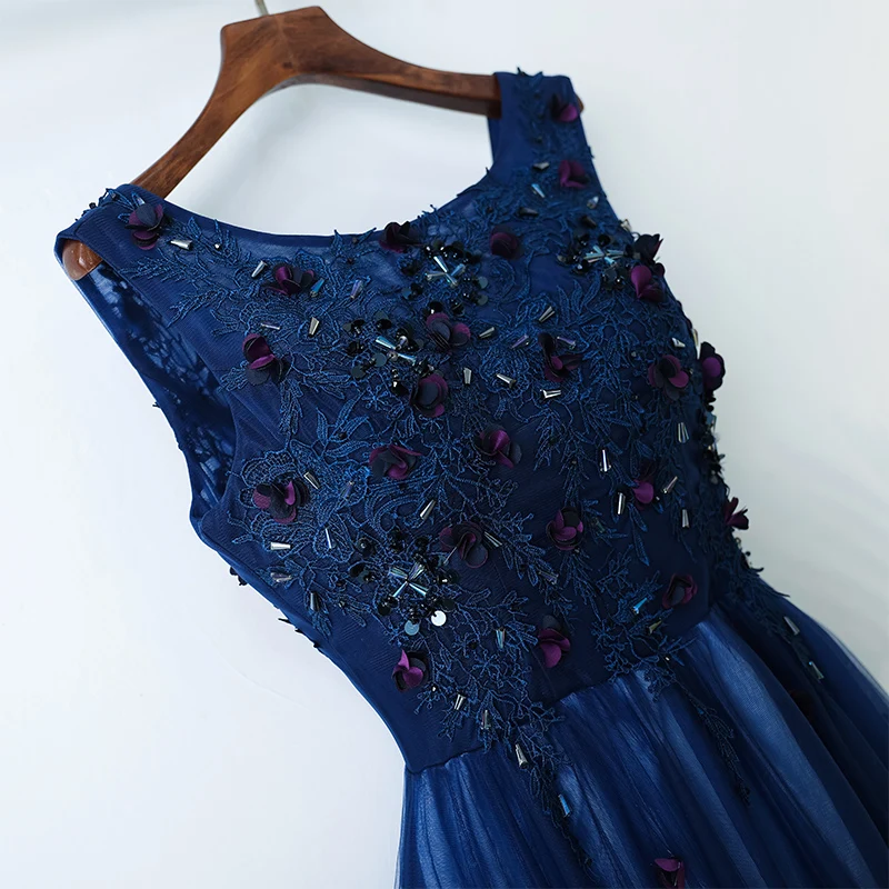 2020 темно синий тюль с аппликация вечернее платье формальное Robe de Soiree глубоким