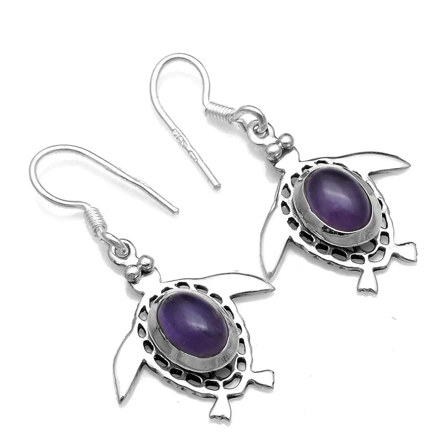

Genuine Amethyst 925 Sterling Silver Earrings, 33 mm, AE2574