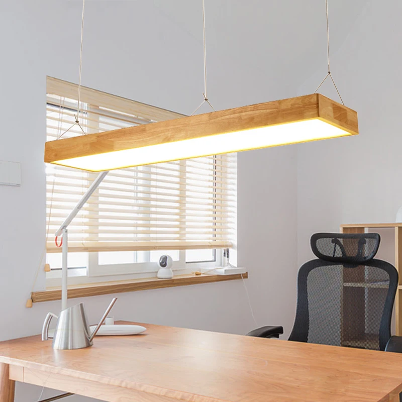

Modern Led Wood Pendant Light Suspended Wooden Lamp Living room Bedroom Dining Room Office Droplight Lighting Fixture