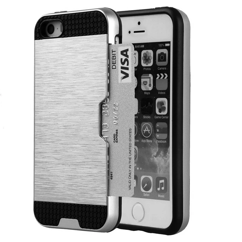 Ударопрочный чехол для iPhone 5S Жесткий ПК с мягкой силиконовой резиновой крышкой