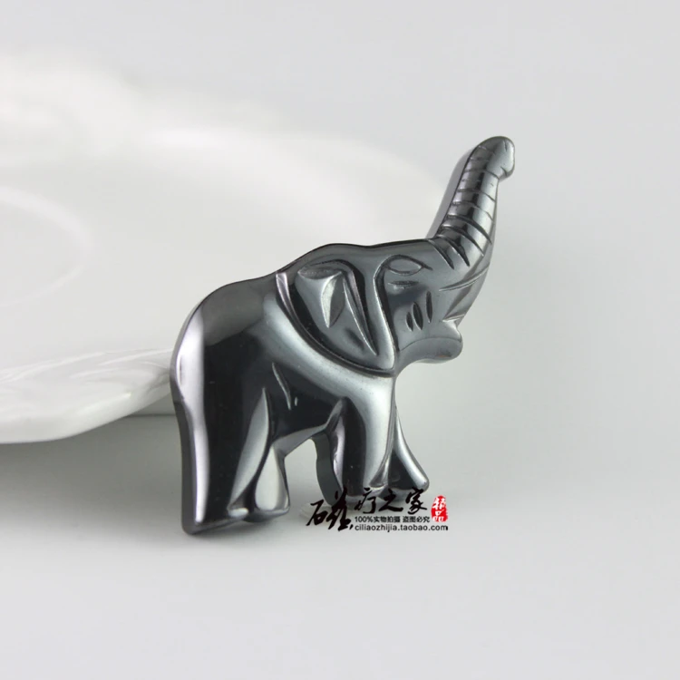 Модный гематитовый натуральный камень подвеска в виде слона животного