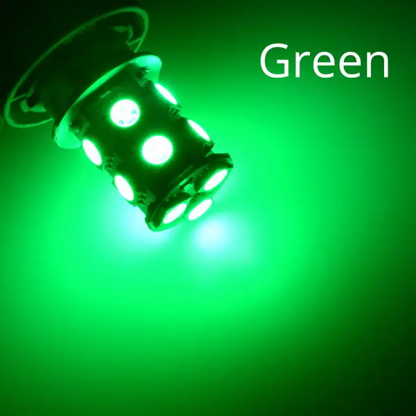 Green 1156 BA15S 1157 BAY15D P21W BA15D 13Led 5050 Автомобильные светодиодные поворотные парковочные сигнальные огни, тормозные задние лампы, автомобильные задние лампы заднего хода, DC 12 В - Испускаемый цвет: Green