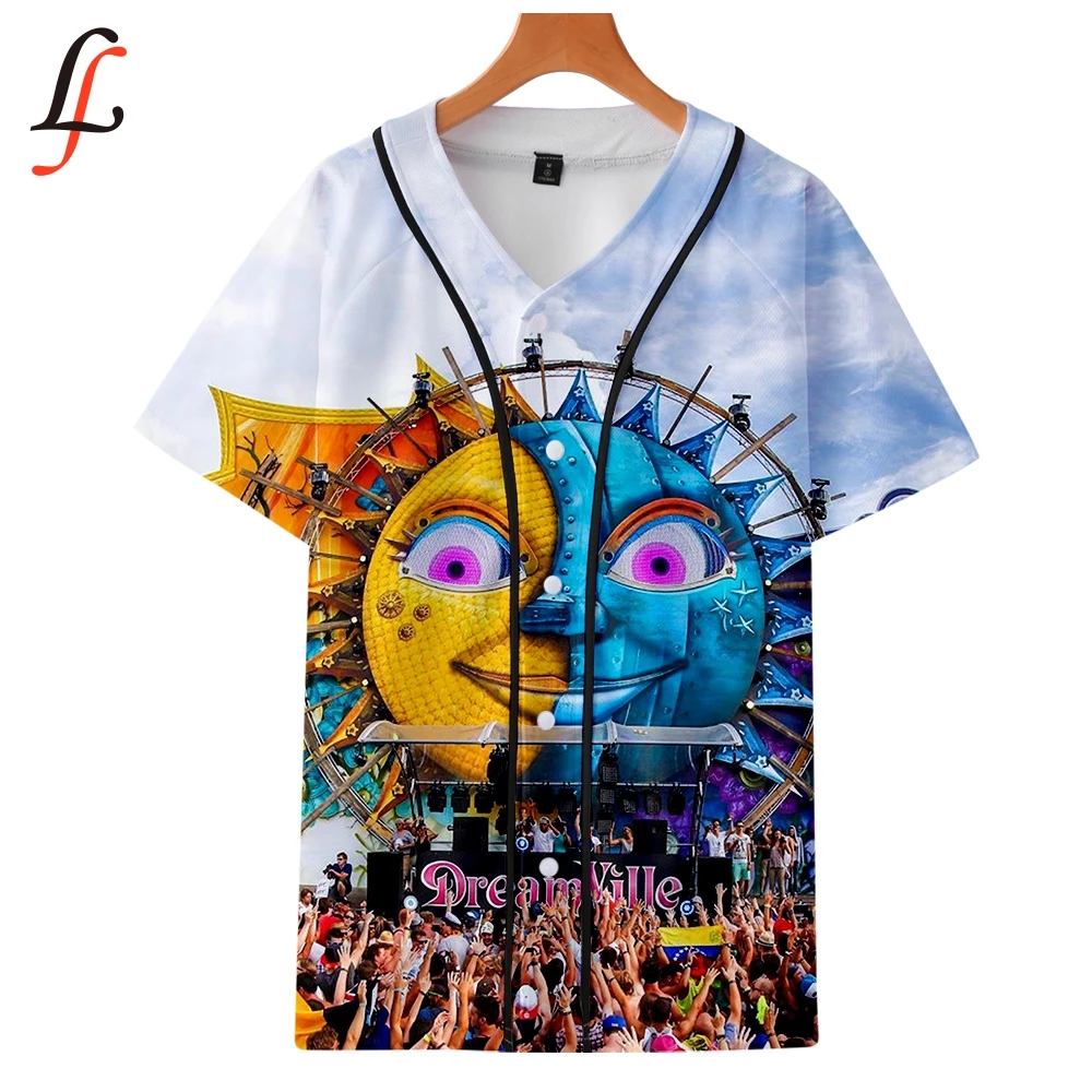 Tomorrowland/бейсбольная футболка с короткими рукавами и 3D принтом K Pop Harajuku летняя