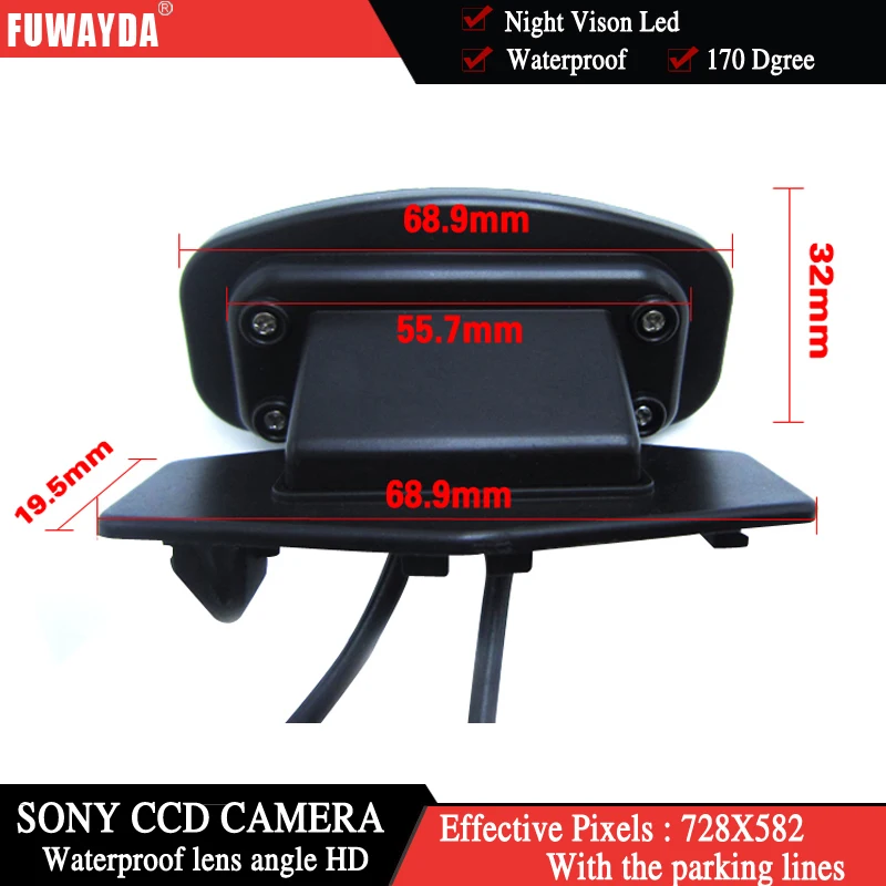 Зеркало заднего вида FUWAYDA для SONY CCD изображение с направляющей линией