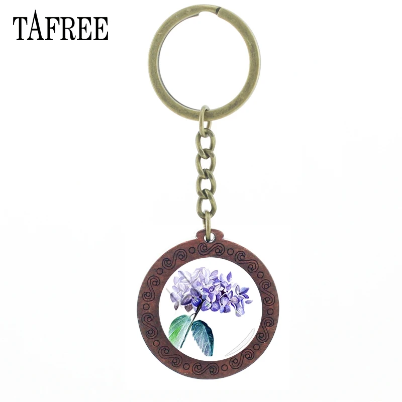TAFREE красивый цветок Гвоздика картины деревянный брелок для ключей Гиацинт