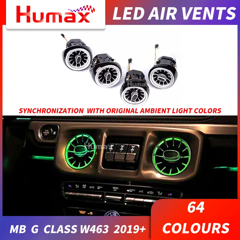 New G class w464 G63 G500 Air conditioning Turbine outlet LED Interior Lights for 2019 g63 g500 g65 air vent ambient lights | Автомобили и