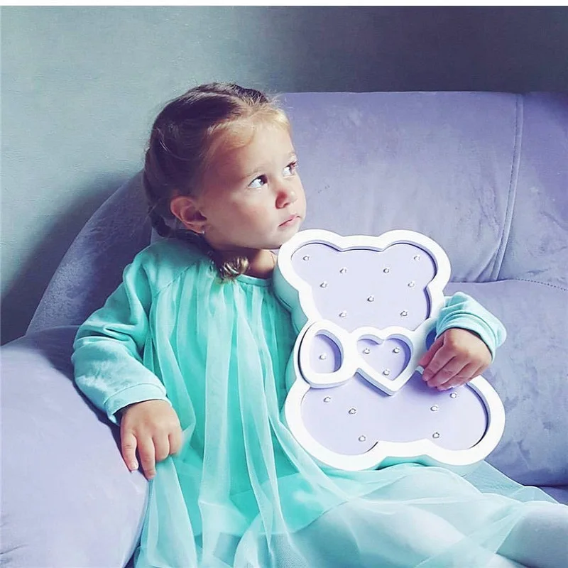 Милые Носки с рисунком медведя из мультика в форме свет теплый белый