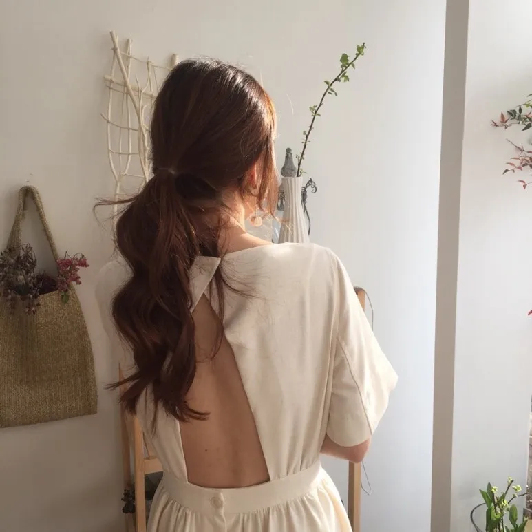 Женское летнее белое платье из хлопка и льна без спинки, длинное, винтажное, сексуальное, в стиле А-силуэт, вестидос, роб фем, сукенки, кэжуал юркен (SS2859)