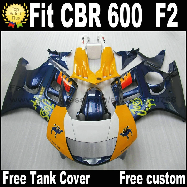 Мотоциклетные детали для HONDA CBR 600 F2 комплект обтекателей 1991 1992 1993 1994 сине-желтый