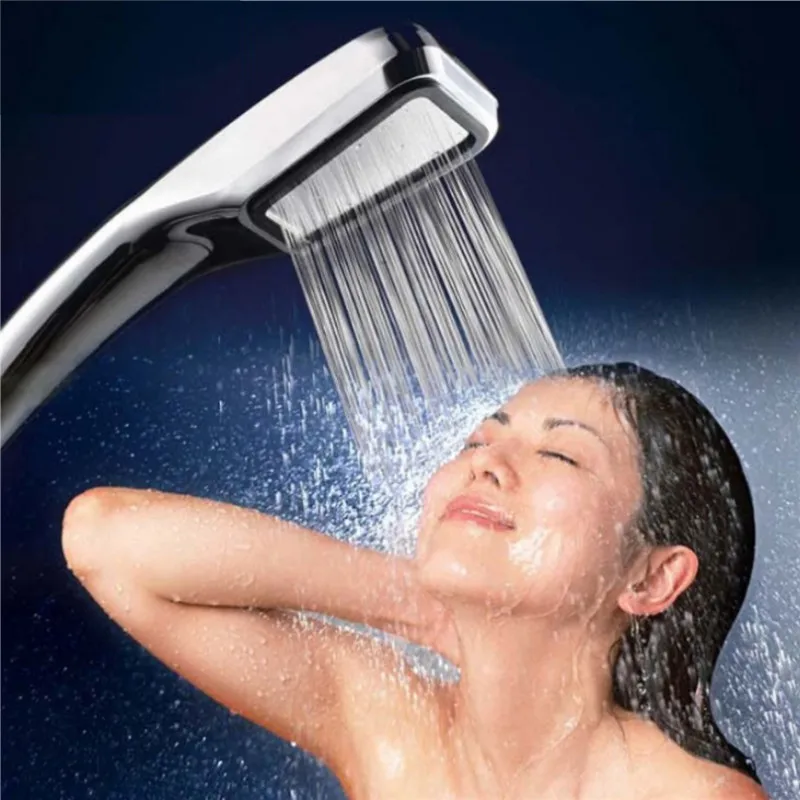 Mrosaa 300Holes Pressurized Shower Head Bathroom Water Saving Plating Mixer Handheld Showerhead Sprinkler Bath Spray Nozzle |