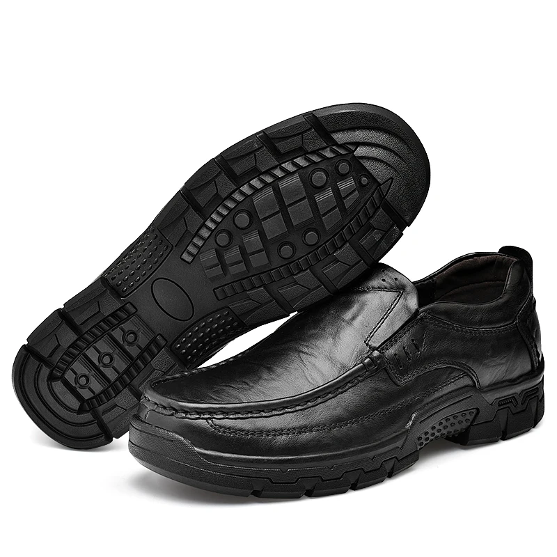 Мужские ботинки Vancat теплые из натуральной кожи ручной работы на осень и зиму