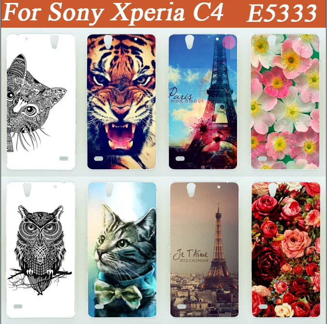 Жесткий цветной чехол из поликарбоната с 14 рисунками для Sony Xperia C4 Dual E5333 E5303 E5306 E5353