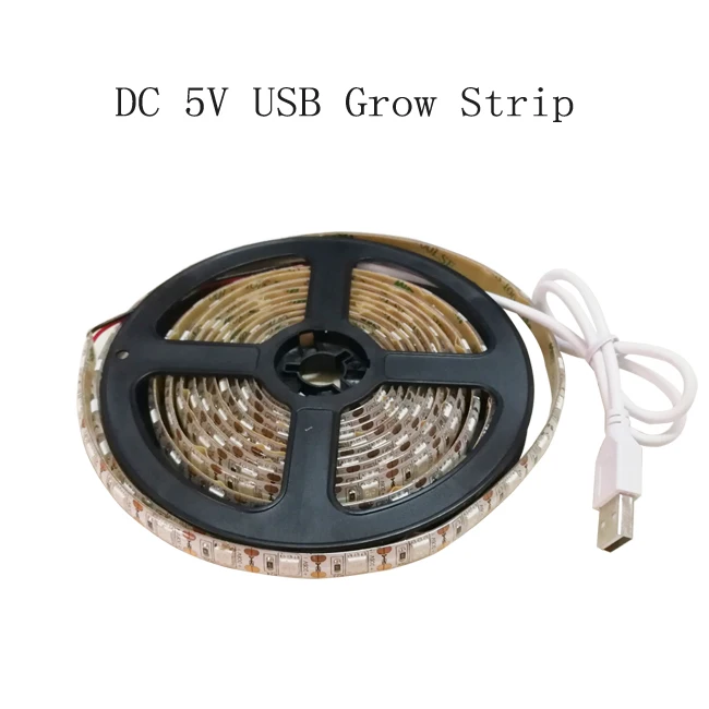 DC 5V USB grow strip Светодиодный свет для выращивания полный спектр водонепроницаемый USB светодиодные полосы света 5050 60 Светодиодный s Phyto лампы для теплицы для гидропонного выращивания растений - Испускаемый цвет: DC 5V USB grow strip