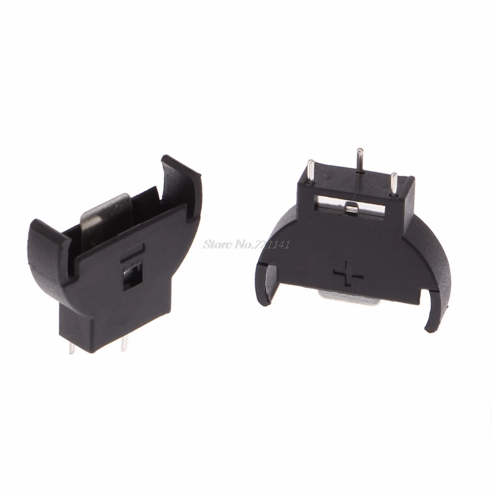 

Button Battery Holder 20 Pcs Plastic Shell CR2032 Button Cell Battery Sockets Holder Case Black 3V 3Pin Dropship