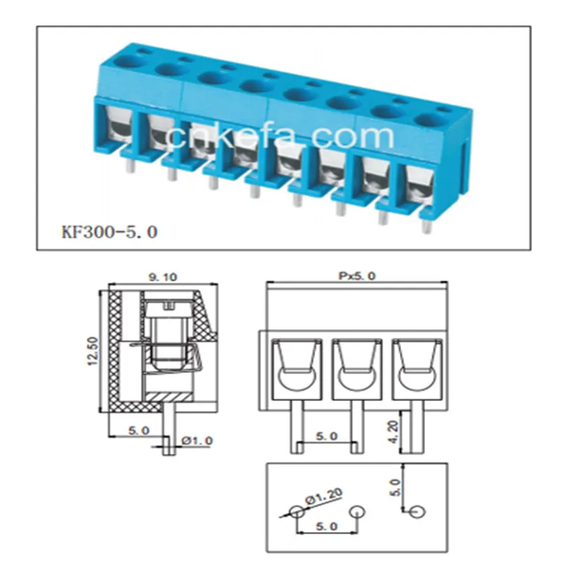 500 шт./лот винтовой Тип PCB клеммные блоки MG/KF/GZ 300 5 0 мм медь экологическая (медная) 2