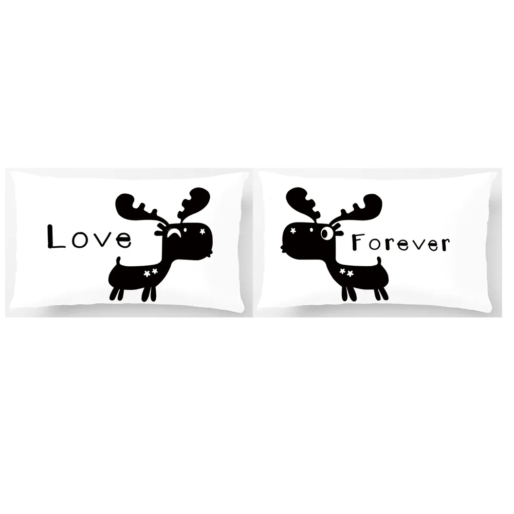

Наволочки для пар Deers Love Forever-романтические подарки ко дню Святого Валентина и свадебные украшения для пар и любимых