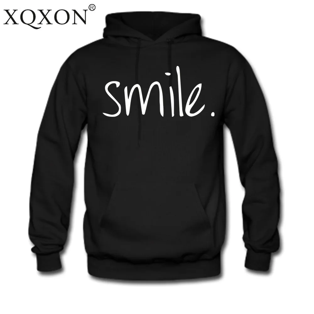 Новая толстовка с капюшоном XQXON мужские тонкие пуловеры улыбающимся лицом
