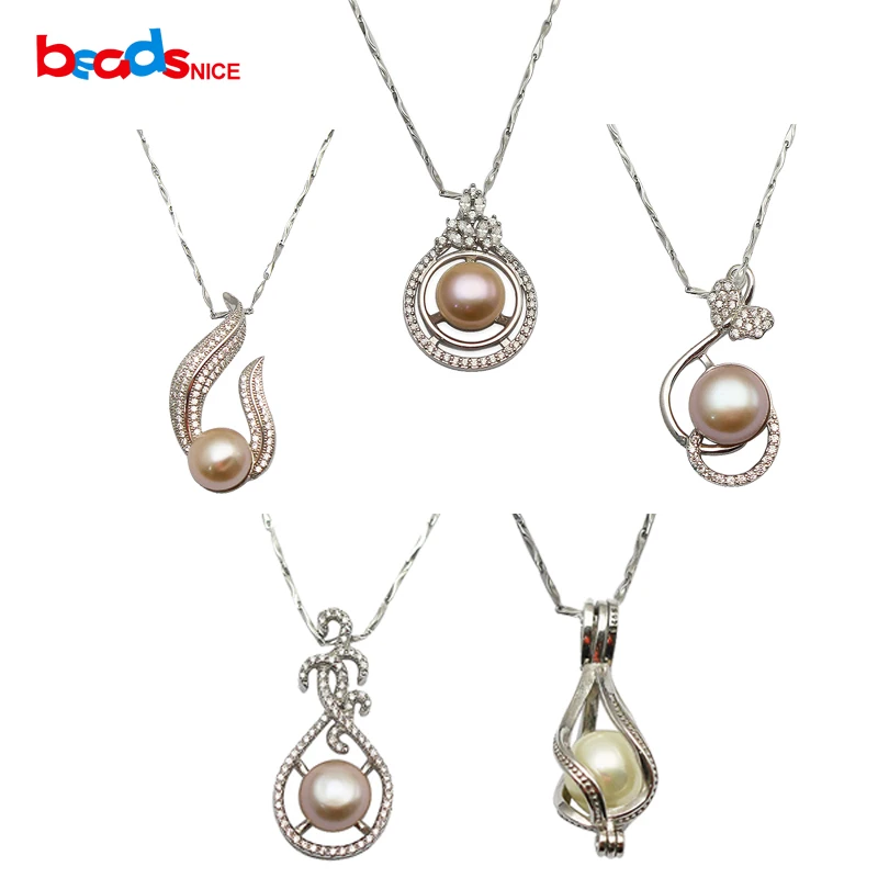 

Beadsncie ID33771 Long Chain Pearl Jewelry Necklace for Women Wedding Pearl Pendant Necklace in Silver