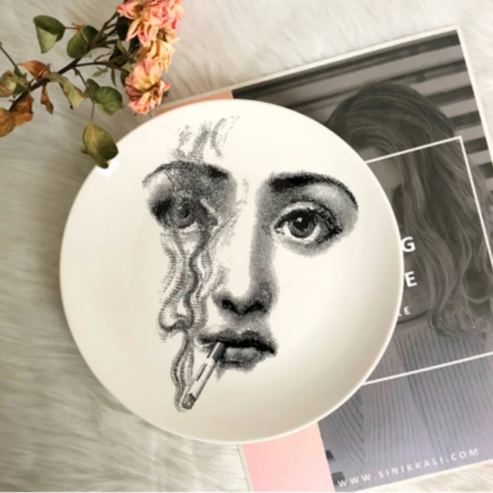 Rosenthal Piero fornasetti тарелки черно белые иллюстрации Висячие блюда комнаты