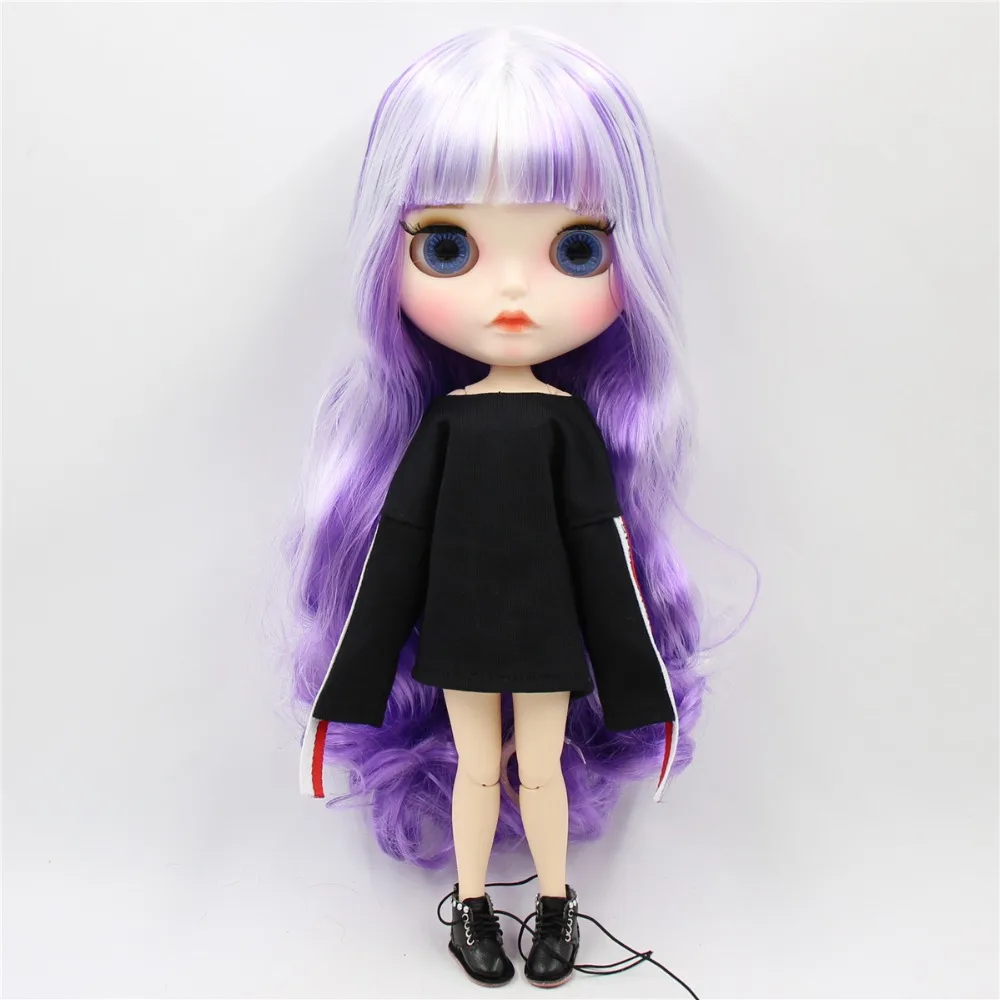 Ледяная кукла DBS Blyth 1/6 bjd белая кожа сужение тела белые и фиолетовые волосы новое