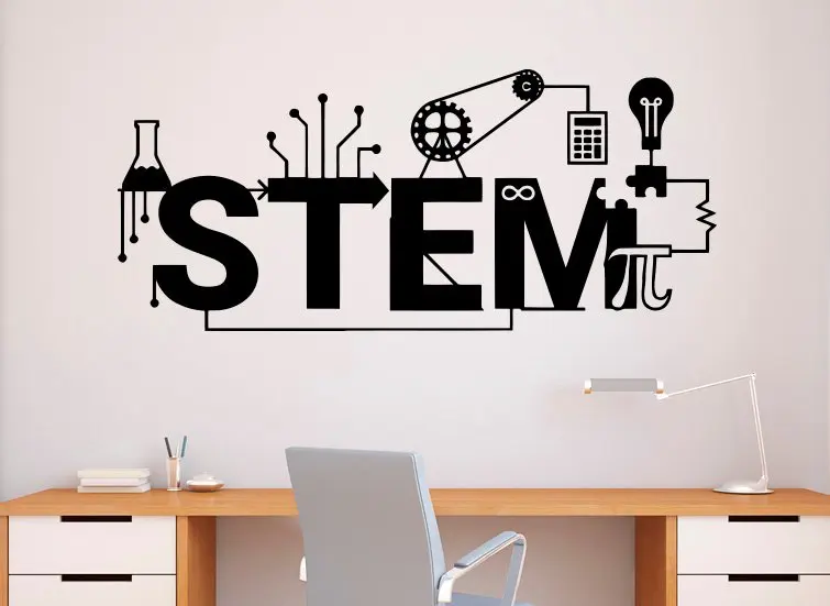 

STEM Wall Decal Vinyl Sticker Science and Technology Art Design School Classroom Classroom Wall Art Deco 2KX15