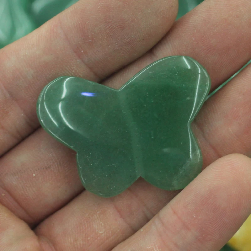 

31x49mm butterfly green aventurine jades beads natural stone beads DIY loose beads for jewelry making 1 piece