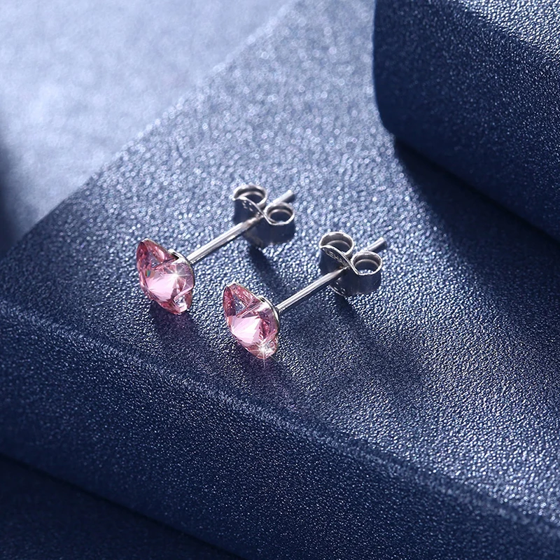 Серьги гвоздики с кристаллами SWAROVSKI серебро 925 пробы|Серьги-гвоздики| |