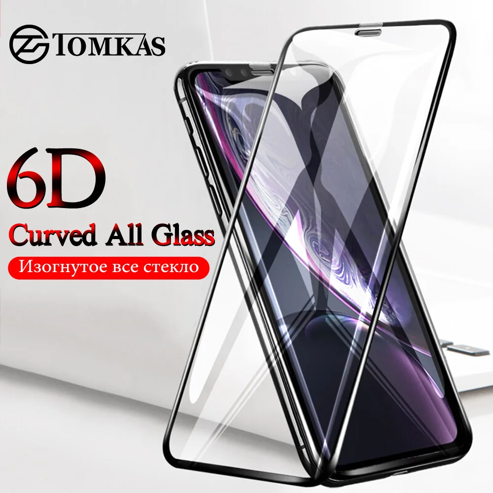 Стекло TOMKAS для iPhone XS стеклянный чехол X Xs Max XR защита экрана 6D защитное стекло на 6 S