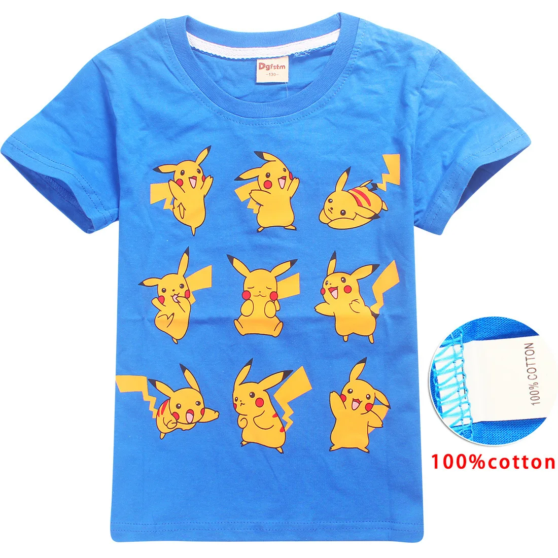 COLOR 2 Z& Y От 4 до 12 лет хлопок Pokemon Go футболка для девочек короткий рукав O образным вырезом Детская летняя футболка Забавный Пикачу свитер рубашки топы Nova - Цвет: COLOR 2