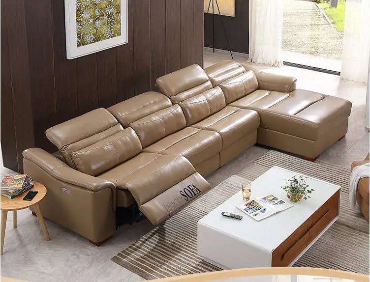 Living Room Sofa set corner sofa recliner electrical genuine leather sectional sofas modern muebles de sala moveis para casa corner sofas loveseat chair leather mixed fabric living room sets modern design sectional corner leather fabric sofa l shape