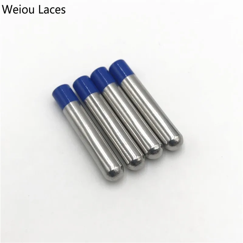 449 Silver-blue Weiou 20 шт/5 комплект 4x22 мм красно-черный бесшовный аглет металлические наконечники для обувь со шнуровкой кроссовки с шнурками оптом наборы DIY - Цвет: 449 Silver-blue