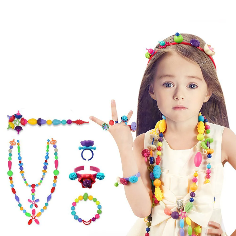 

Бусины поп-Арти, 530 шт., самодельные бусины, Креативные Игрушки для девочек, набор украшений для детей 5,6,7,8 лет