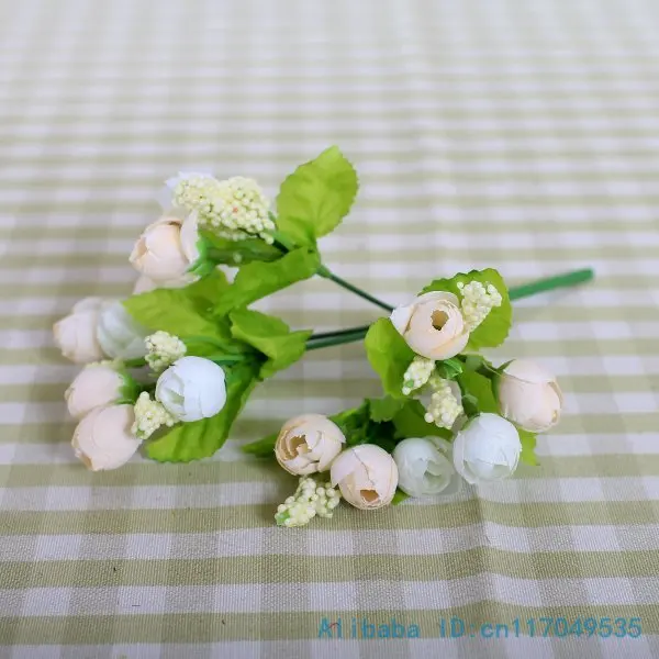 6 шт. красивые миниатюрные шелковые розы букет искусственные цветы свадебное