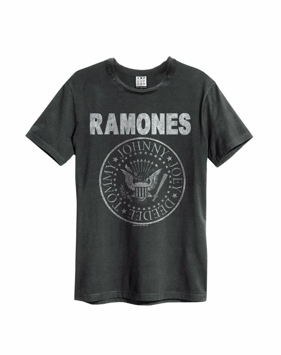 Усиленная Ramones-классическое уплотнение-Мужская усиленная угольная футболка