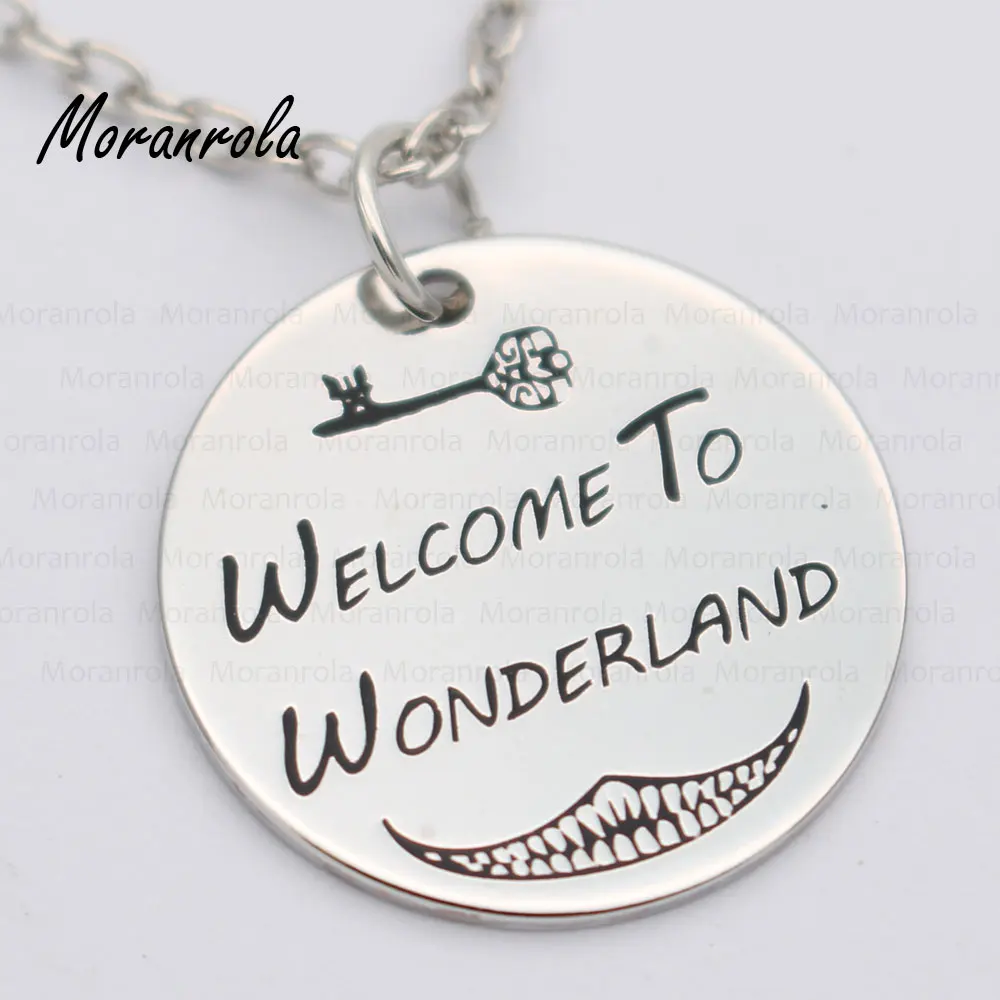 Новинка медное ожерелье с брелком Welcome To Wonderland очаровательное ювелирное изделие