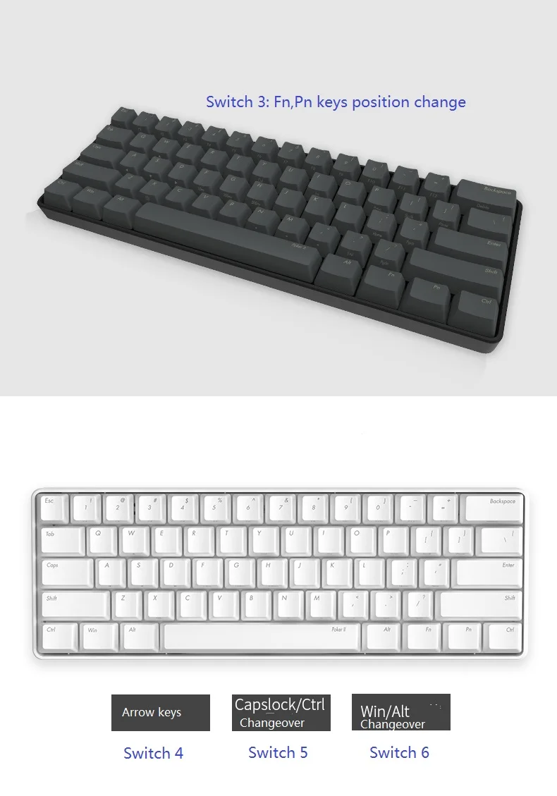 Poker2 механическая клавиатура usb type-C vortex POKER 2 cherry mx коричневая программная клавиатура игровая клавиатура