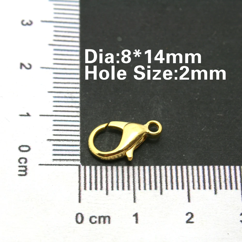 10Pcs/lot Gold Color Zinc Alloy Lobster Claw Clasps for Jewelry Necklaces Bracelet Making Nickel Free (8x14mm) | Украшения и