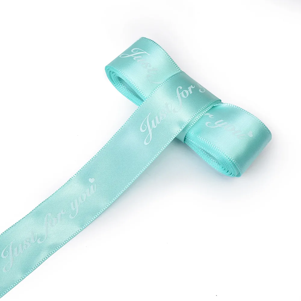 Tiffany Blue 5 м/лот 25 мм полиэфирная лента с принтом "Just For You" романтические ленты для поделок для ручной работы DIY подарки упаковка Украшения - Цвет: Tiffany Blue