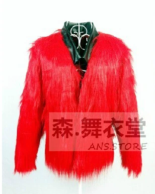 Горячая распродажа! Мужская Новая одежда bigbang из Красного меха ds мужские модные