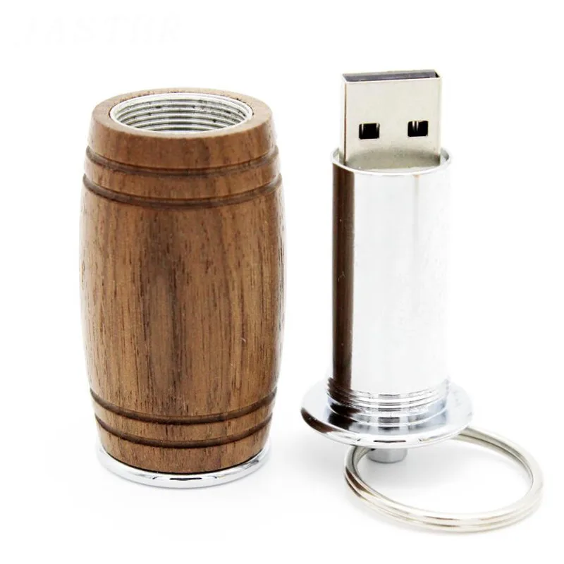 JASTER можно настроить DIY логотип натуральный пивной бочонок Usb 2,0 флэш-накопитель клен орех - Цвет: Black