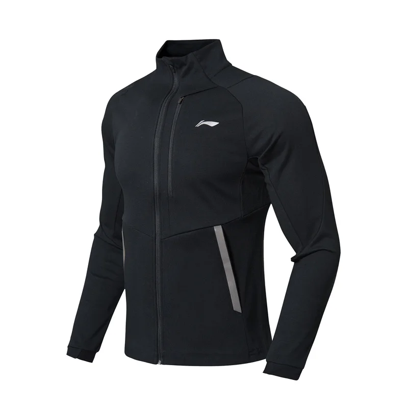Li-Ning мужской тренировочный свитер, 74% хлопок, 26% полиэстер, обычная посадка, застежка-молния, подкладка, спортивные пальто, топы AWDN359 MWW1417 - Цвет: AWDN359-4H